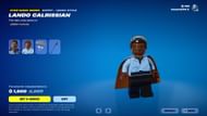 Lando Calrissian skin is currently listed in the Item Shop (Image via Epic Games)